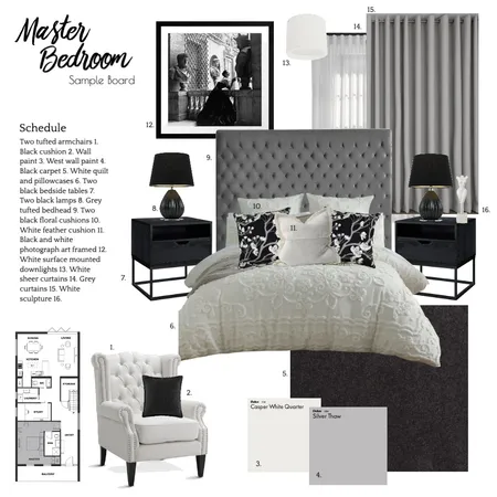 Master Bedroom Sample Board Interior Design Mood Board by oliviadodd on Style Sourcebook