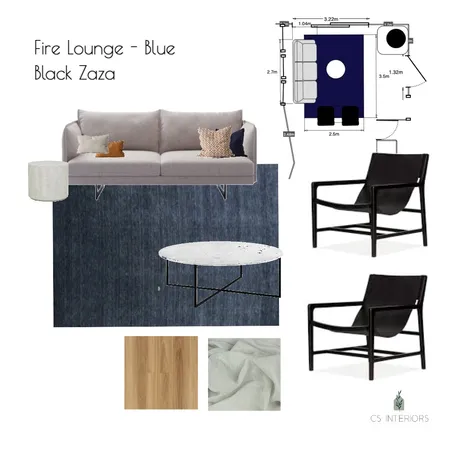 Swantje-Family Lounge Blue with 2 seater Zaza and 2 black LL chairs Interior Design Mood Board by CSInteriors on Style Sourcebook