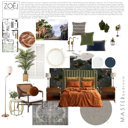 Module 9 Master Bedroom Interior Design Mood Board by Zoe J on Style Sourcebook