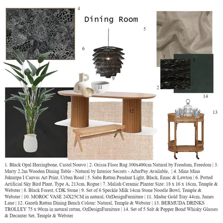 Module 9 Dining Room Interior Design Mood Board by AliceBurnard on Style Sourcebook