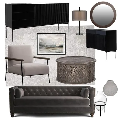 Formal Lounge - Mixed Walnut & Black Interior Design Mood Board by Moniza on Style Sourcebook