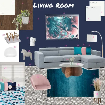 navy blue living Interior Design Mood Board by Ruth Fisher on Style Sourcebook