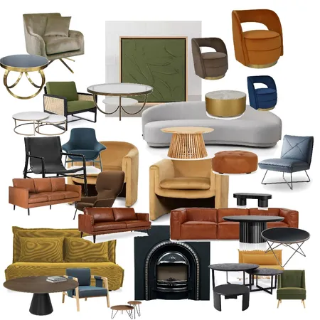 Mid-century Living Room Interior Design Mood Board by s60001004 on Style Sourcebook