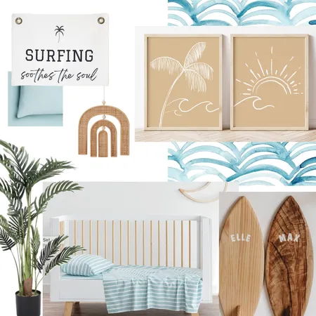 Surfer Nursery Interior Design Mood Board by gingerandholly on Style Sourcebook