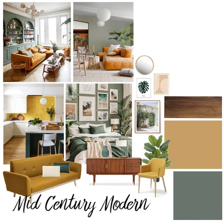 Mid Century Modern (Green-Yellow) Interior Design Mood Board by Minymints on Style Sourcebook