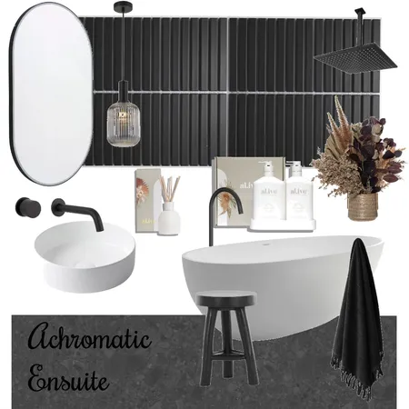 Achromatic Ensuite Interior Design Mood Board by Studio 82 on Style Sourcebook