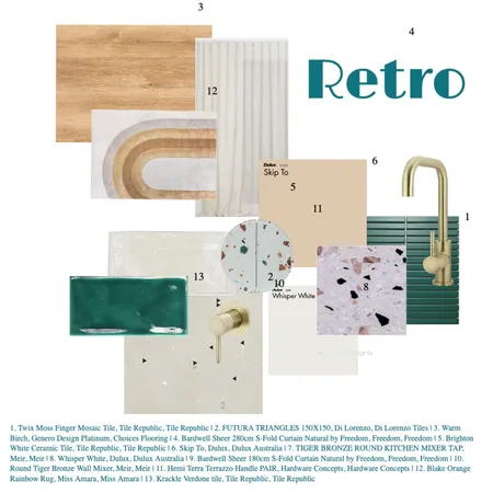 retro Interior Design Mood Board by casey berrigan on Style Sourcebook