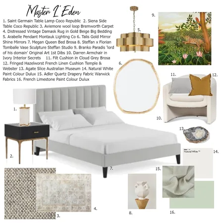 Victorian terrace Master Bed Interior Design Mood Board by JessicaHennessey on Style Sourcebook