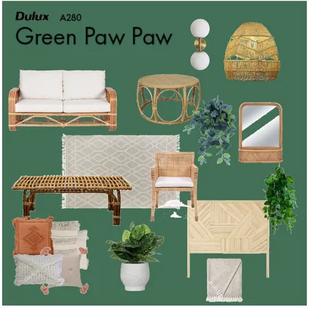 Green and rattan Interior Design Mood Board by Renee on Style Sourcebook
