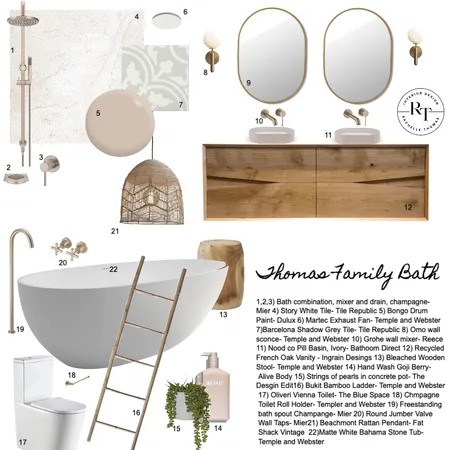 Family Bath Interior Design Mood Board by RT Interior Design on Style Sourcebook