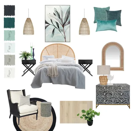 Coastal luxe bedroom Interior Design Mood Board by Lucey Lane Interiors on Style Sourcebook