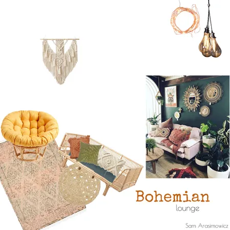 Assignment Three - Bohemian Lounge Interior Design Mood Board by sarasimowicz on Style Sourcebook