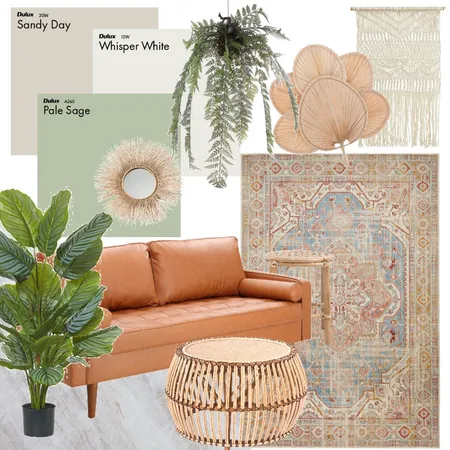 boho living room Interior Design Mood Board by jasminezalena on Style Sourcebook