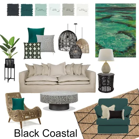 Black and Green Coastal Interior Design Mood Board by Lucey Lane Interiors on Style Sourcebook