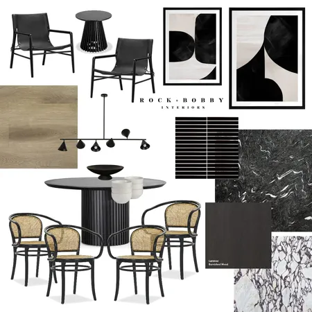 Black Living and Dining Interior Design Mood Board by ameliarogers on Style Sourcebook