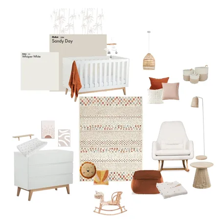 Scandi Boho Neutral Nursery - Boho Rug Interior Design Mood Board by TaniaRC on Style Sourcebook