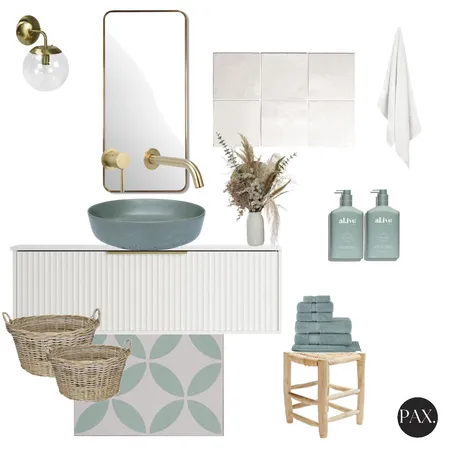 Sage Green Bathroom Interior Design Mood Board by PAX Interior Design on Style Sourcebook