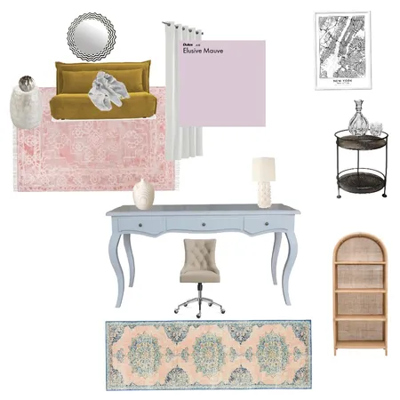 Glam office/ guest room Interior Design Mood Board by Ellie Lisgaras on Style Sourcebook