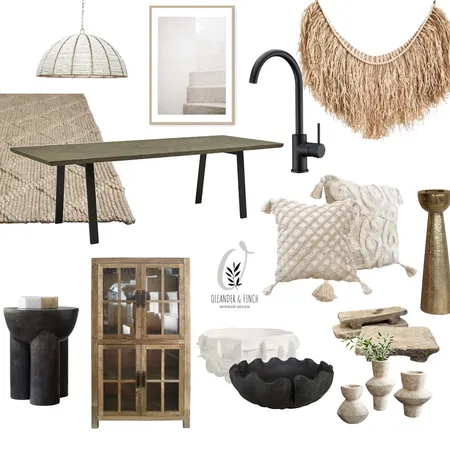 Boho luxe rustic dining Interior Design Mood Board by Oleander & Finch Interiors on Style Sourcebook