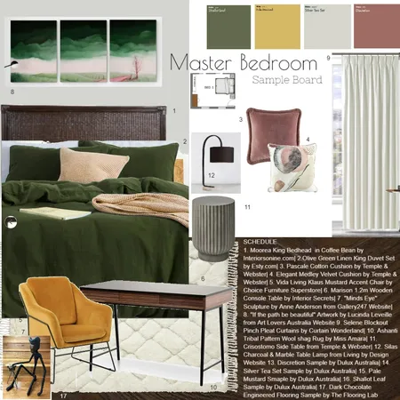 Master Bedroom Sample Board Interior Design Mood Board by ejbrad on Style Sourcebook