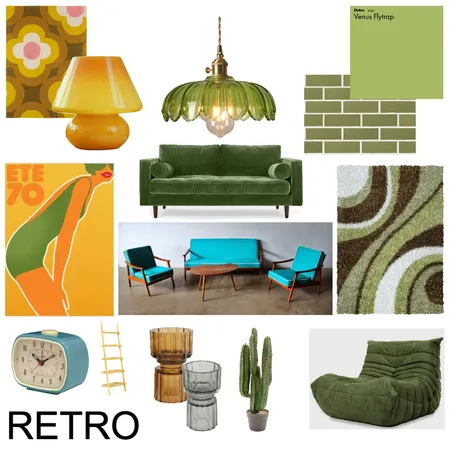 retro Interior Design Mood Board by iz on Style Sourcebook