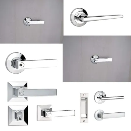 Door handles in chrome Interior Design Mood Board by Door hardware on Style Sourcebook