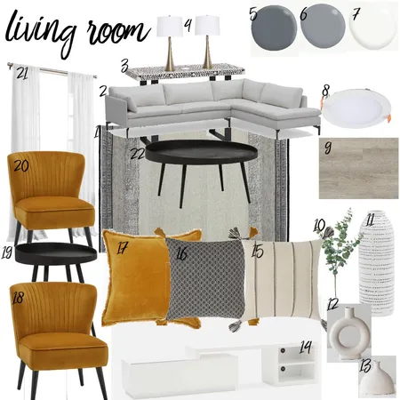 living room Interior Design Mood Board by mena obaidi on Style Sourcebook