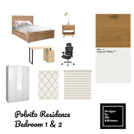 Polvito Residence Bedroom 1 & 2 Interior Design Mood Board by KB Design Studio on Style Sourcebook
