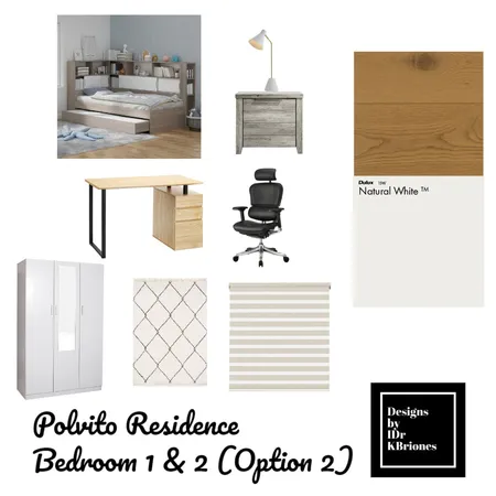 Polvito Residence Bedroom 1 & 2 Option 2 Interior Design Mood Board by KB Design Studio on Style Sourcebook