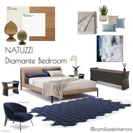 NATUZZI Diamante Bedroom Interior Design Mood Board by Camilla Zefi Interiors on Style Sourcebook