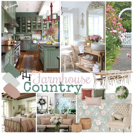 Farmhouse Country Interior Design Mood Board by tmtdesignes@gmail.com on Style Sourcebook