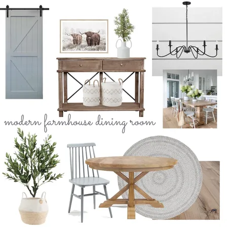 Modern Farmhouse Dining Room Interior Design Mood Board by WendyJB on Style Sourcebook