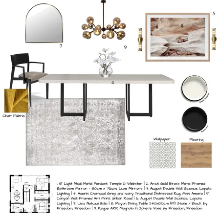 Module 9 - Dining Room Interior Design Mood Board by hayley.moore on Style Sourcebook