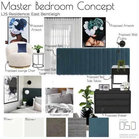 MasterBed Interior Design Mood Board by Debschmideg on Style Sourcebook