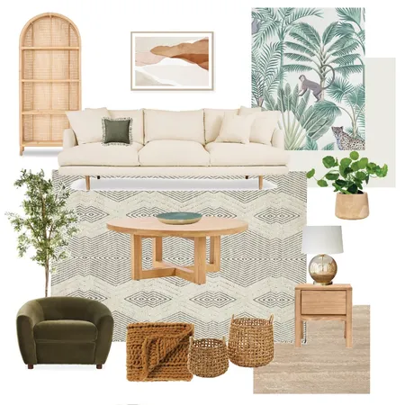 Soft Jungle Living Room Interior Design Mood Board by westofhere on Style Sourcebook