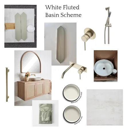 White Fluted Basin Scheme Interior Design Mood Board by JJID Interiors on Style Sourcebook