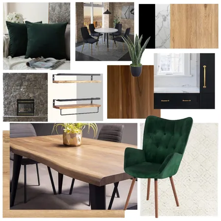 Dining Room Green Velvet Interior Design Mood Board by Barbara Gibbons on Style Sourcebook