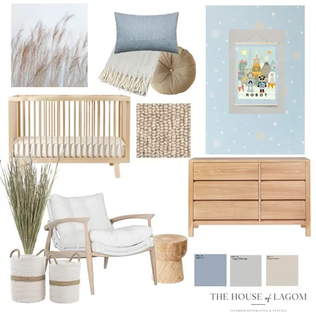 Majvillan Wallpaper Confetti Blue, Unisex Nursery Interior Design Mood Board by The House of Lagom on Style Sourcebook