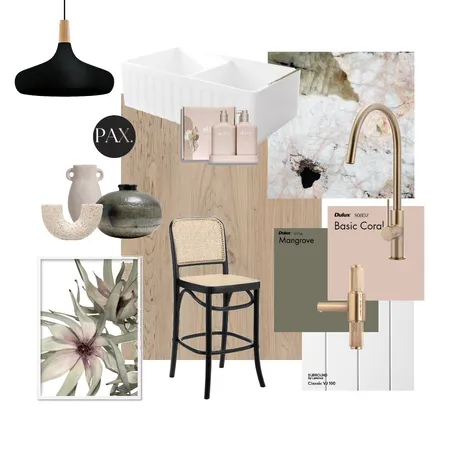 Green & Blush Kitchen Interior Design Mood Board by PAX Interior Design on Style Sourcebook