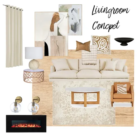 Contemporary Light & Neutral Livingroom Interior Design Mood Board by JulesFab on Style Sourcebook