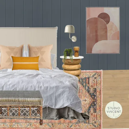 Cozy Bedroom HArdie Groove Salmon Interior Design Mood Board by Studio Vincent on Style Sourcebook