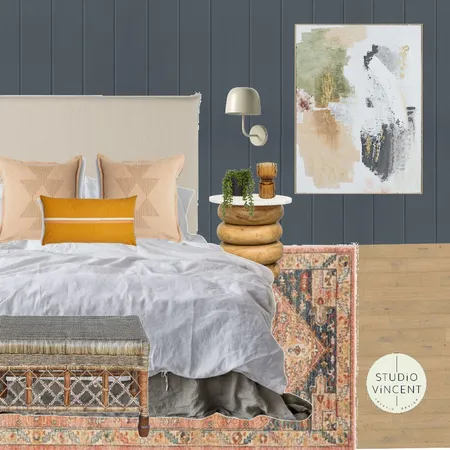 Cozy Bedroom HArdie Groove Salmon Interior Design Mood Board by Studio Vincent on Style Sourcebook