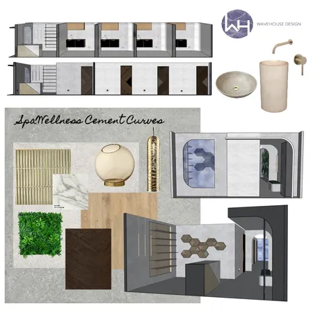 Spa Wellness Cement Curves Interior Design Mood Board by Vanessa Ondaatje on Style Sourcebook