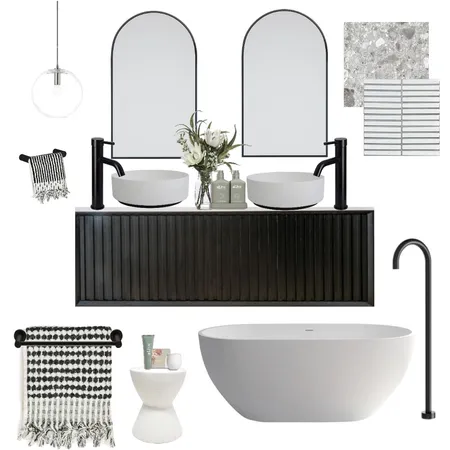 Monochrome Bathroom Design Interior Design Mood Board by ESST. INTERIORS on Style Sourcebook