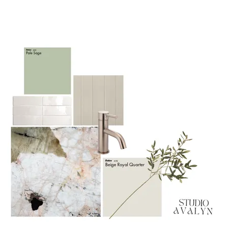 Green Bathroom Finishes Interior Design Mood Board by AVALYN HOUSE on Style Sourcebook