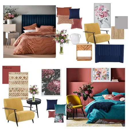 Moody Bedroom with Triad Colours Interior Design Mood Board by Christine S on Style Sourcebook