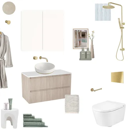 Rosie's Ensuite Sample Board V2 Interior Design Mood Board by AJ Lawson Designs on Style Sourcebook