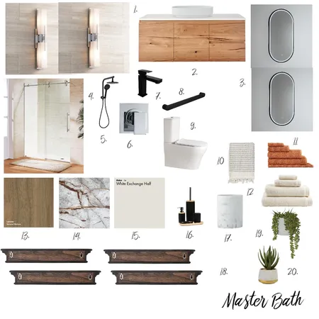 Master Bath Sample Board Interior Design Mood Board by Sarah Falconer on Style Sourcebook