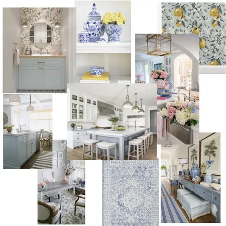 French Blue, Yellow and Blush Color Scheme Interior Design Mood Board by KristinH on Style Sourcebook