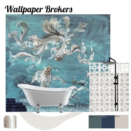 Flux Wallpaper - Bathroom Interior Design Mood Board by Tara_Guna on Style Sourcebook